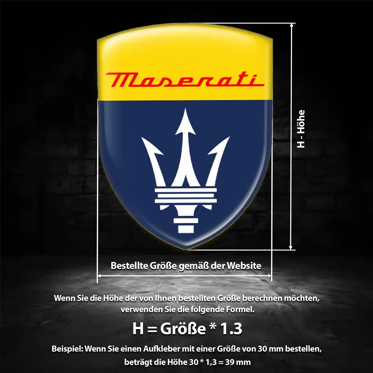 Maserati Silikon Aufkleber Wappen Stilvolles Design