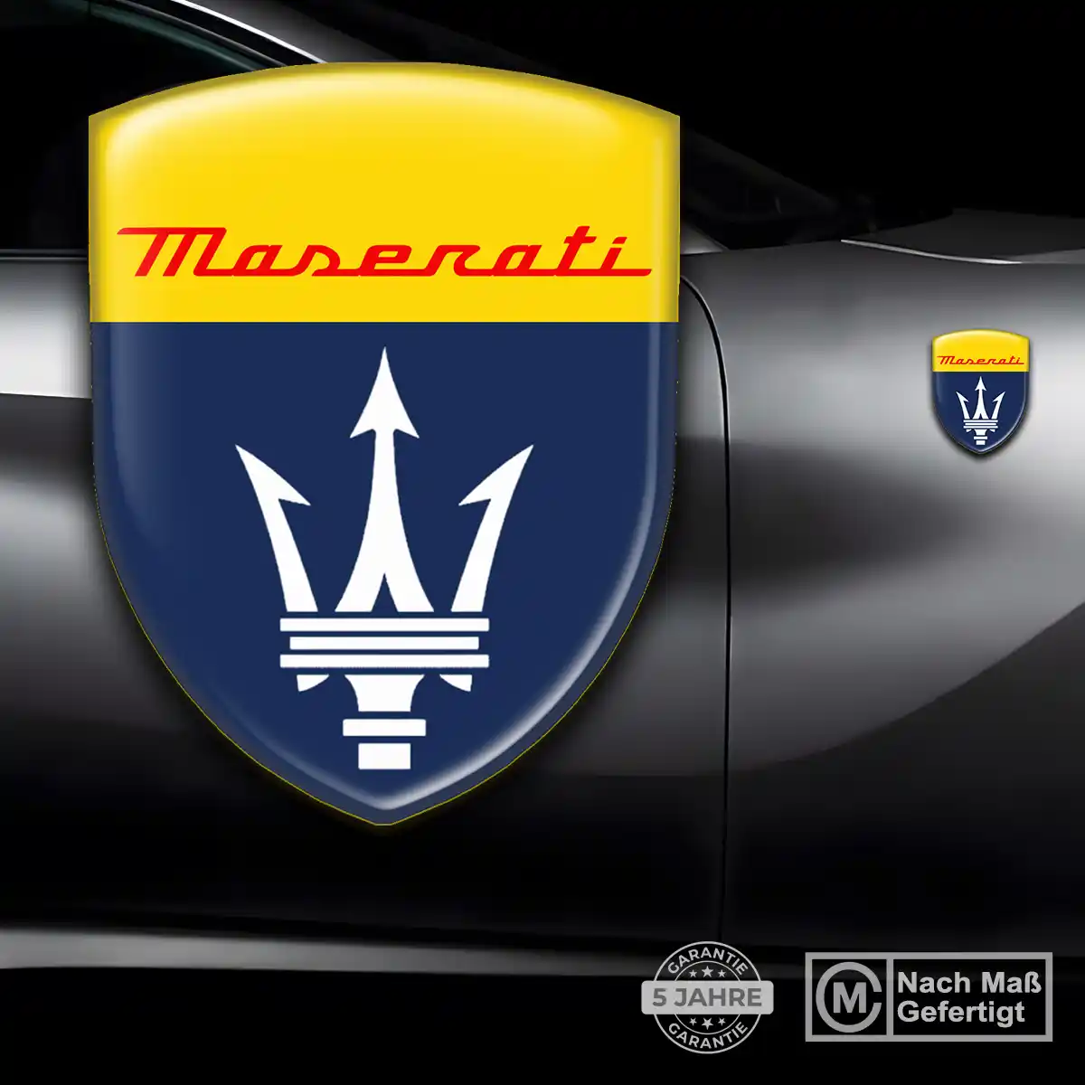 Maserati Silikon Aufkleber Wappen Stilvolles Design