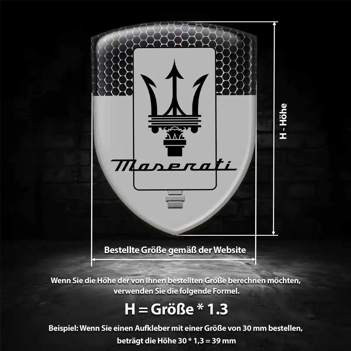 Maserati Wappen Aufkleber Auto Premium-Edition