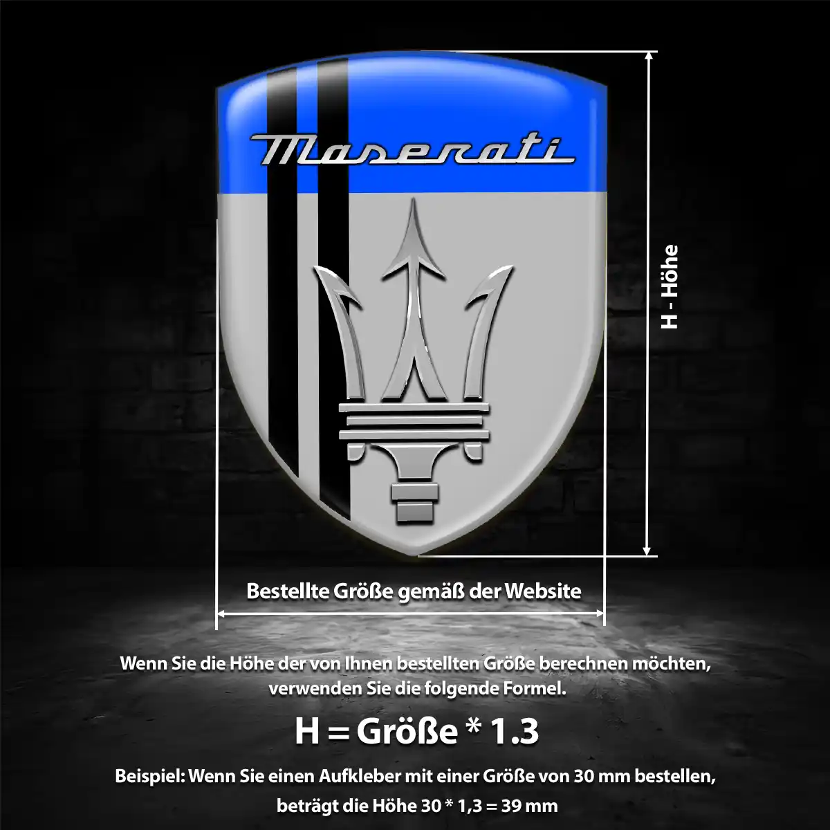 Maserati Wappen Aufkleber Emblem Auto Hohe Qualität