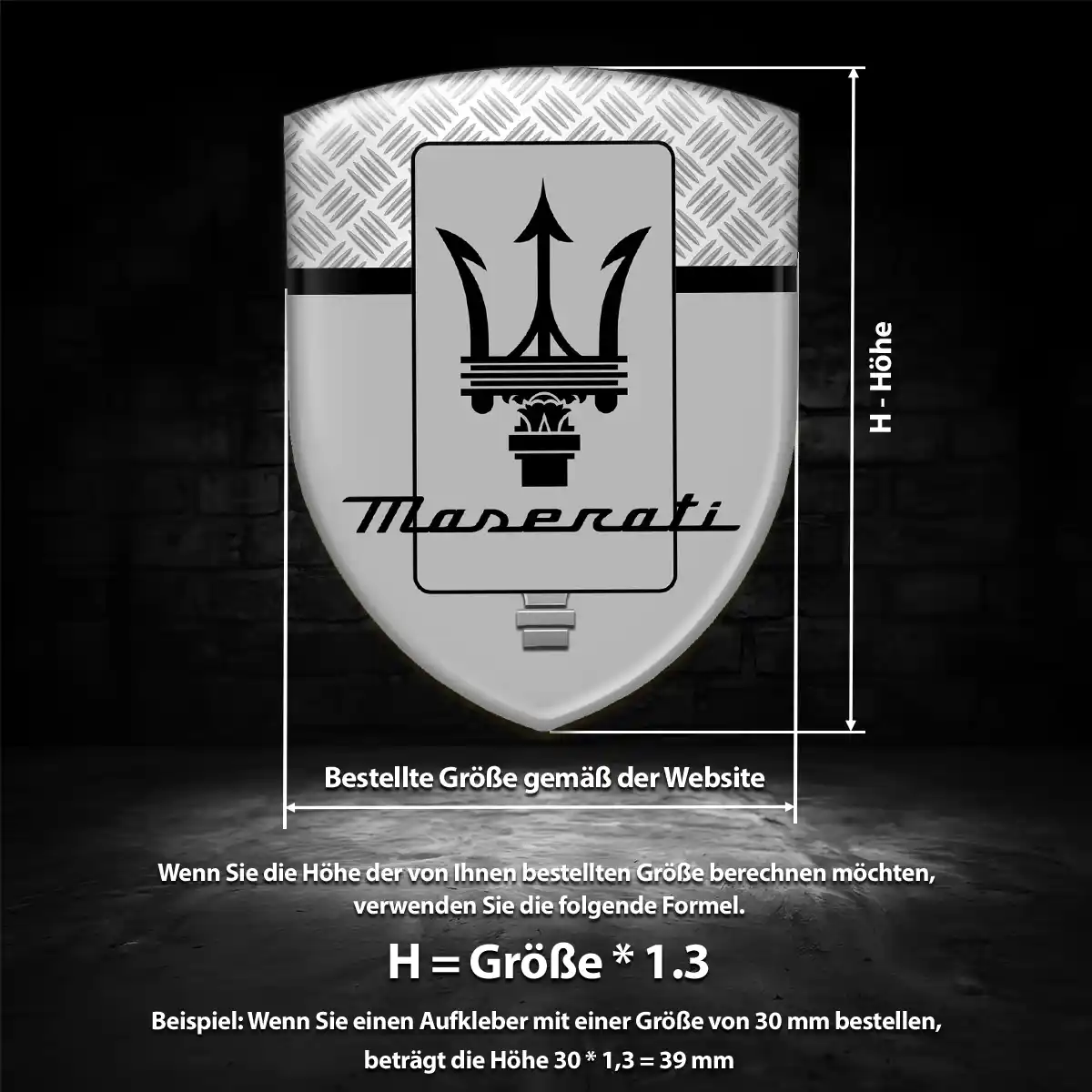 Maserati Wappen Aufkleber Emblem Auto Premium-Edition