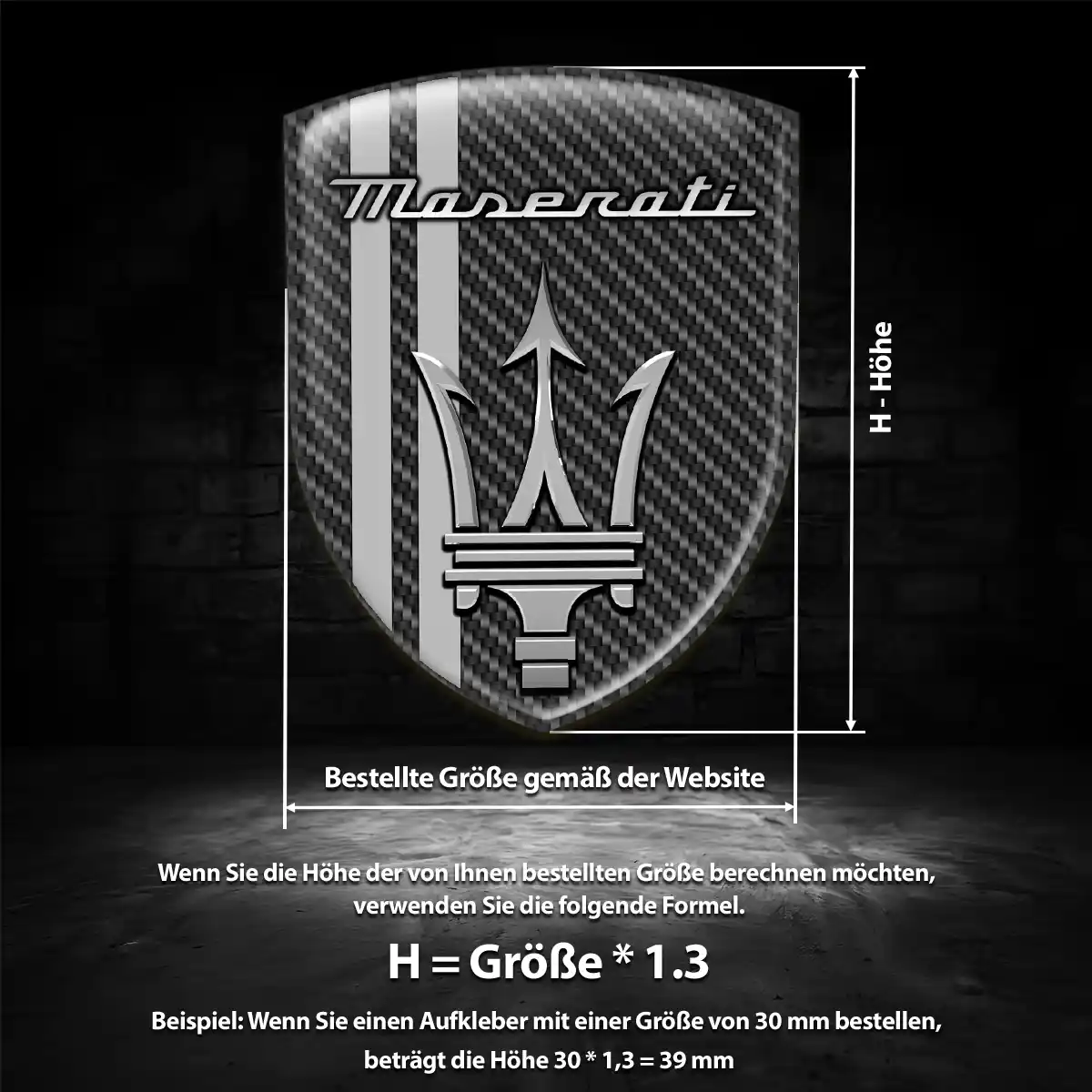 Maserati Wappen Aufkleber Emblem Hohe Qualität