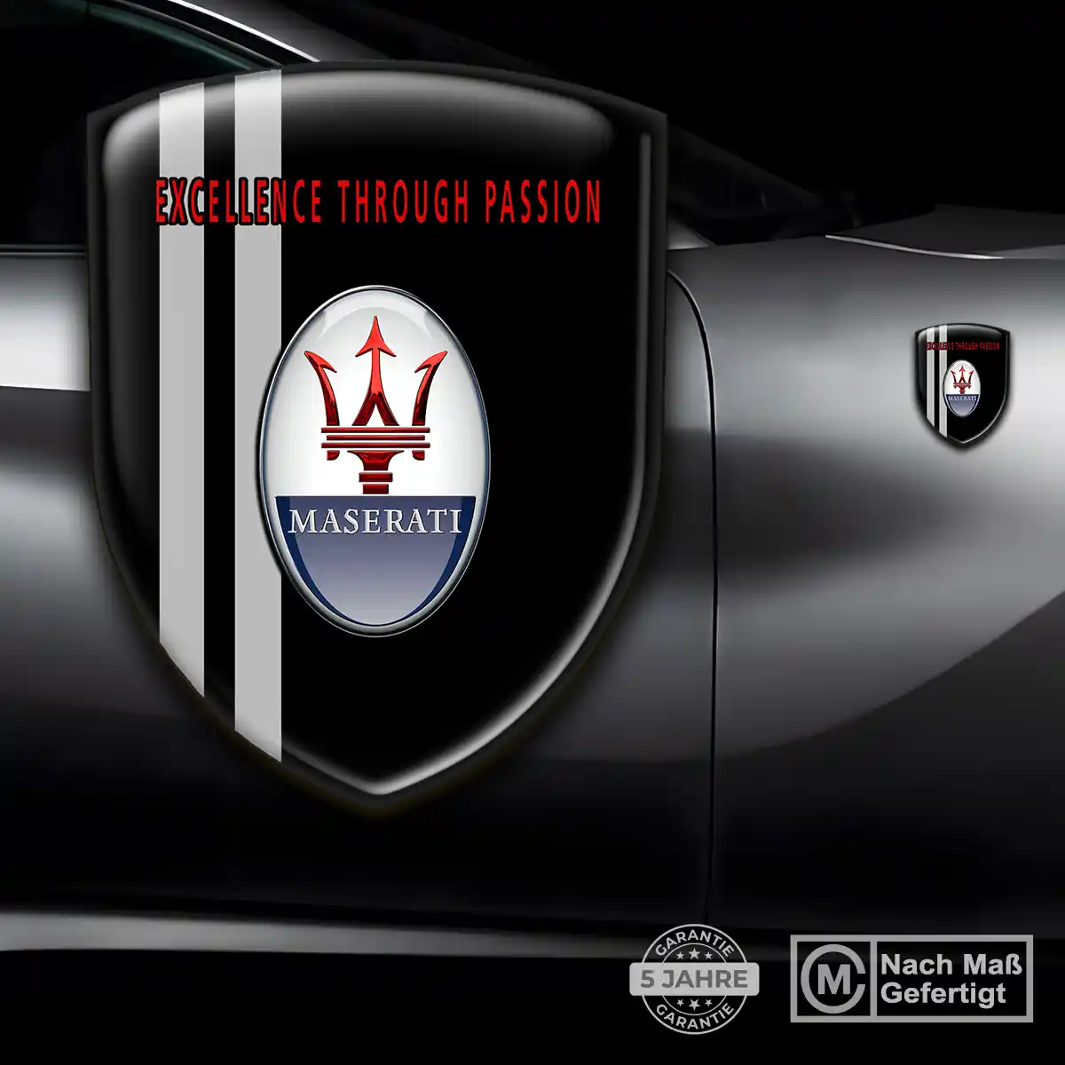 Maserati Wappen Aufkleber Emblem Premium-Edition