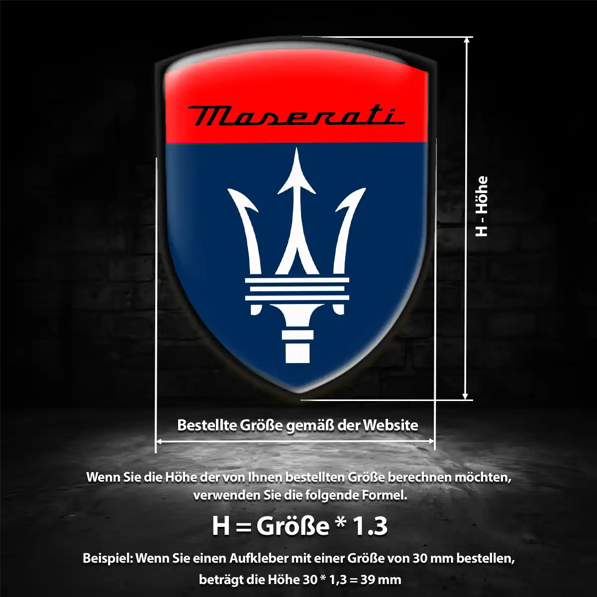 Maserati Wappen Aufkleber Emblem Premiumqualität