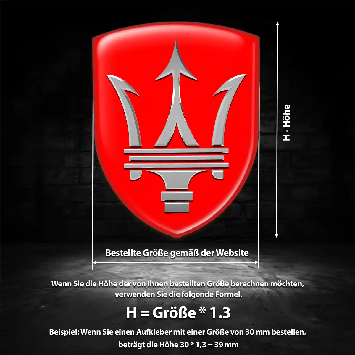 Maserati Wappen Aufkleber Emblem Stilvolles Design