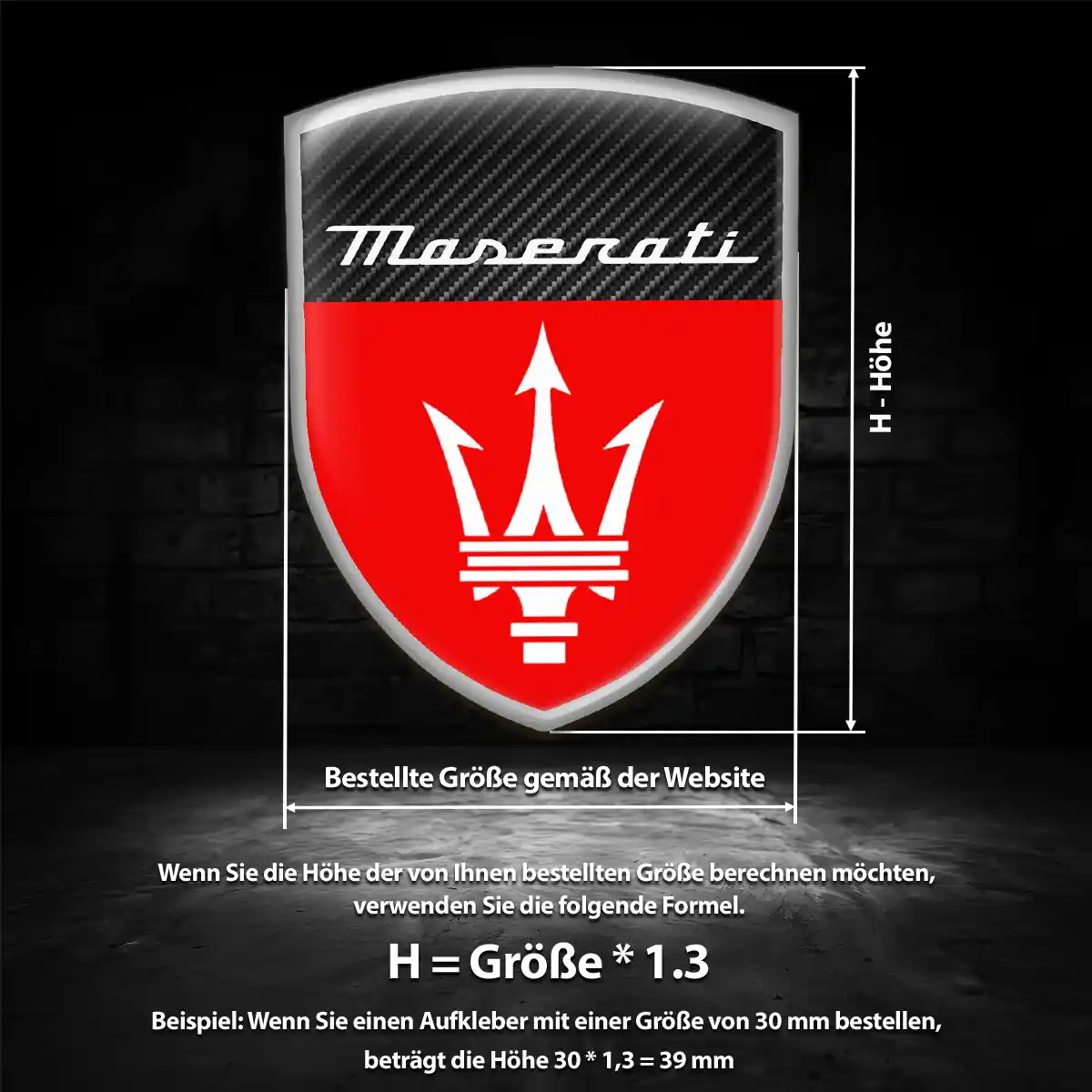Maserati Wappen Aufkleber Stilvolles Design