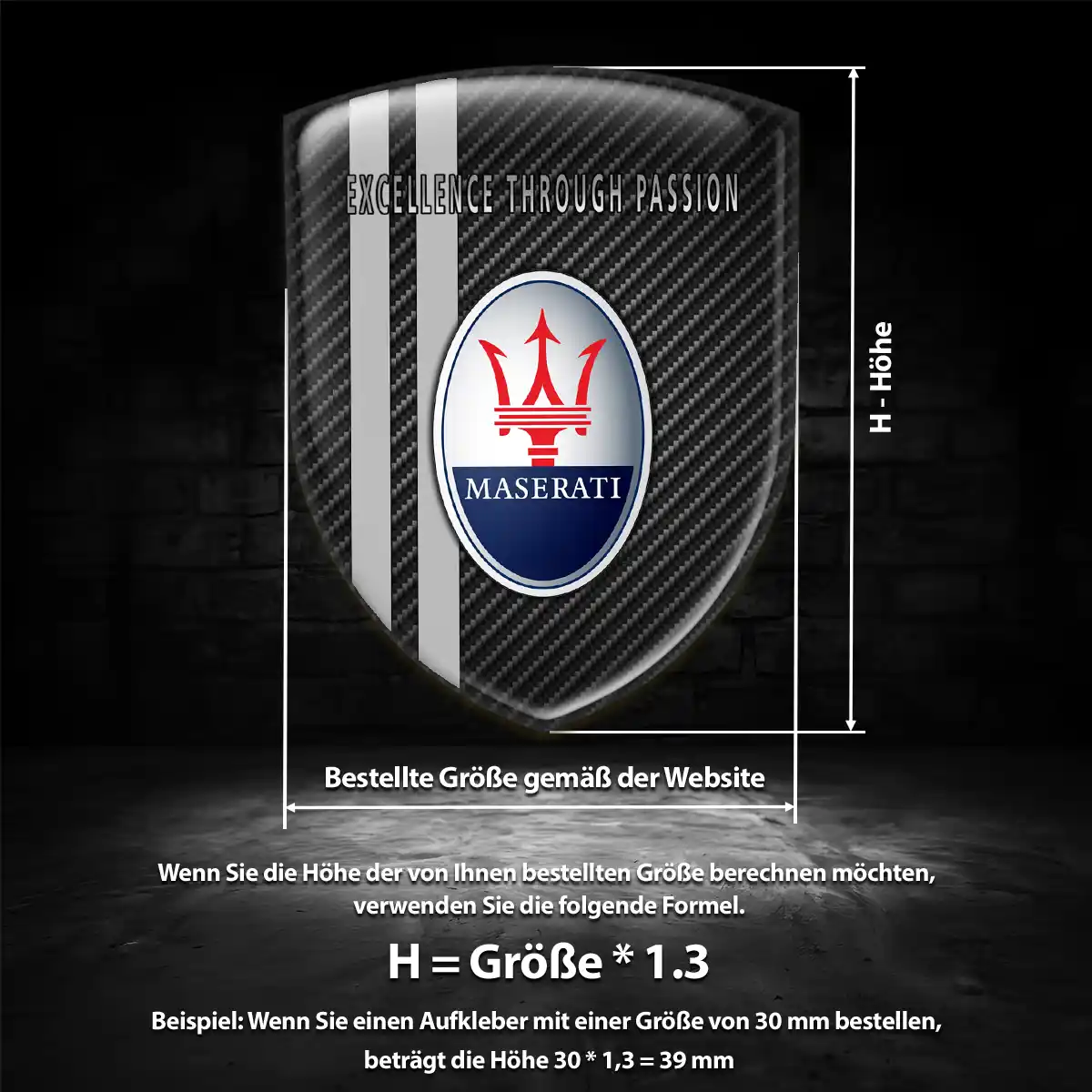 Maserati Wappen Emblem Aufkleber Auto Hohe Qualität
