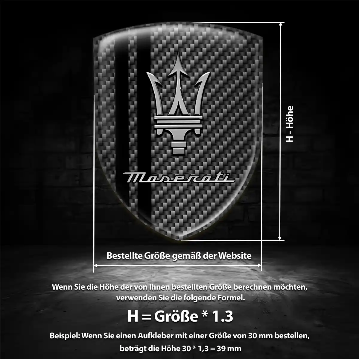Maserati Wappen Emblem Aufkleber Auto Premium-Edition