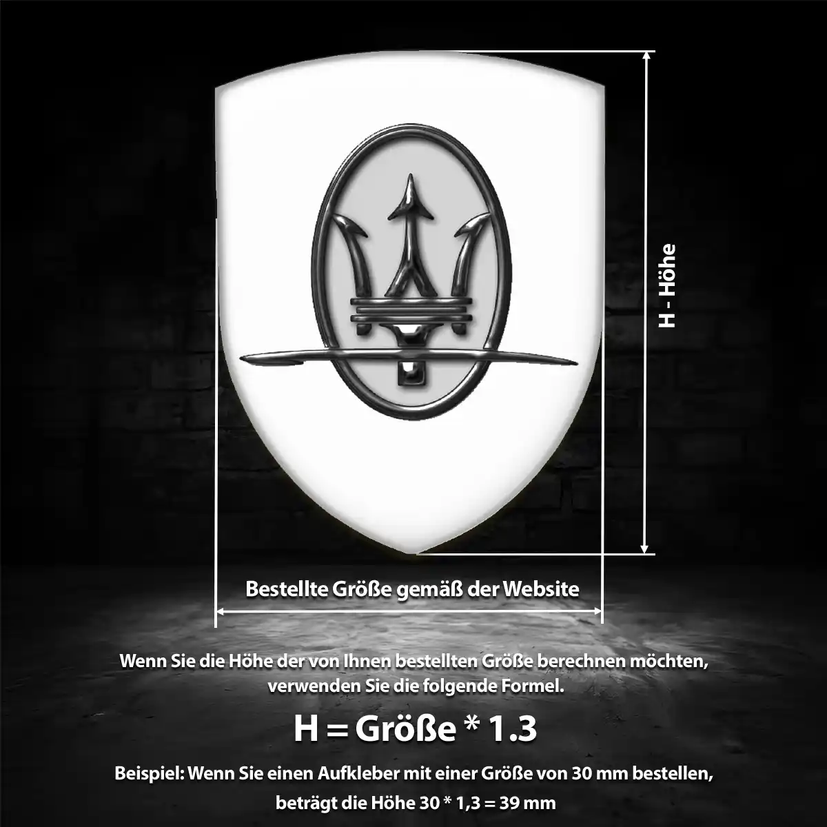 Maserati Wappen Emblem Aufkleber Hohe Qualität