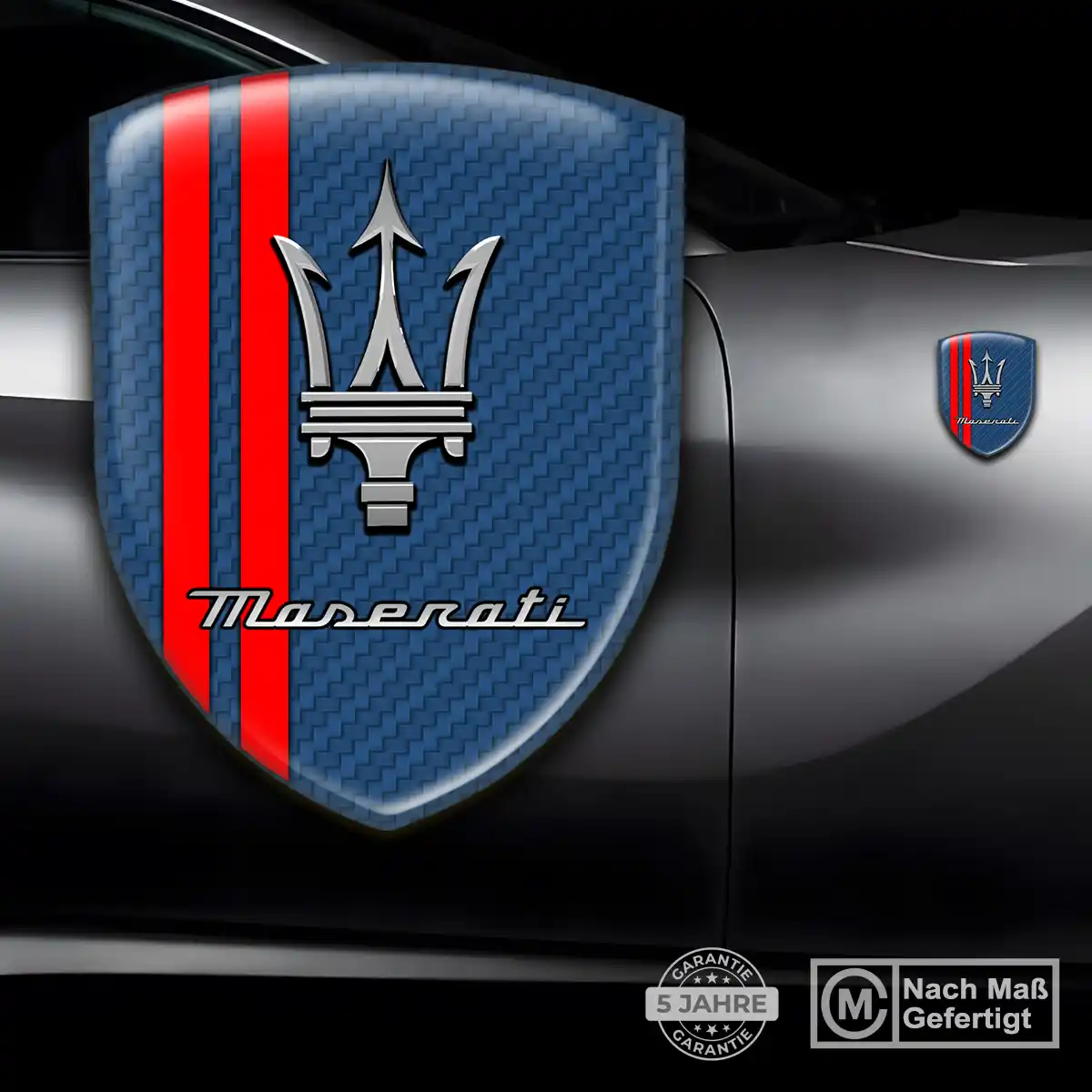 Maserati Wappen Emblem Aufkleber Premium-Edition