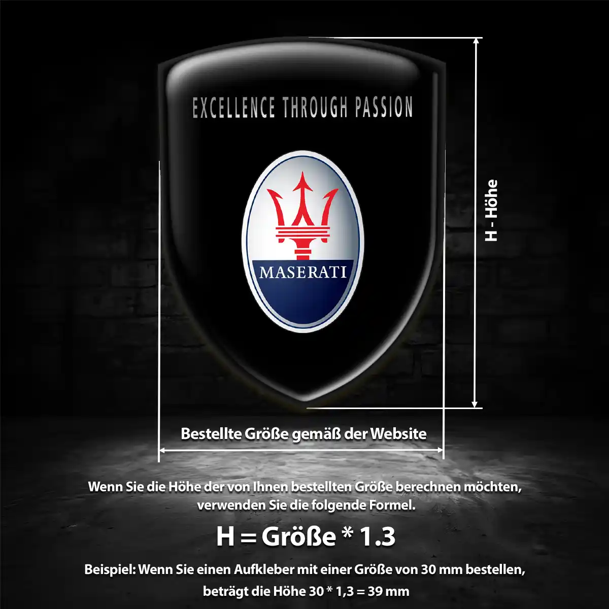 Maserati Wappen Emblem Aufkleber Premiumqualität
