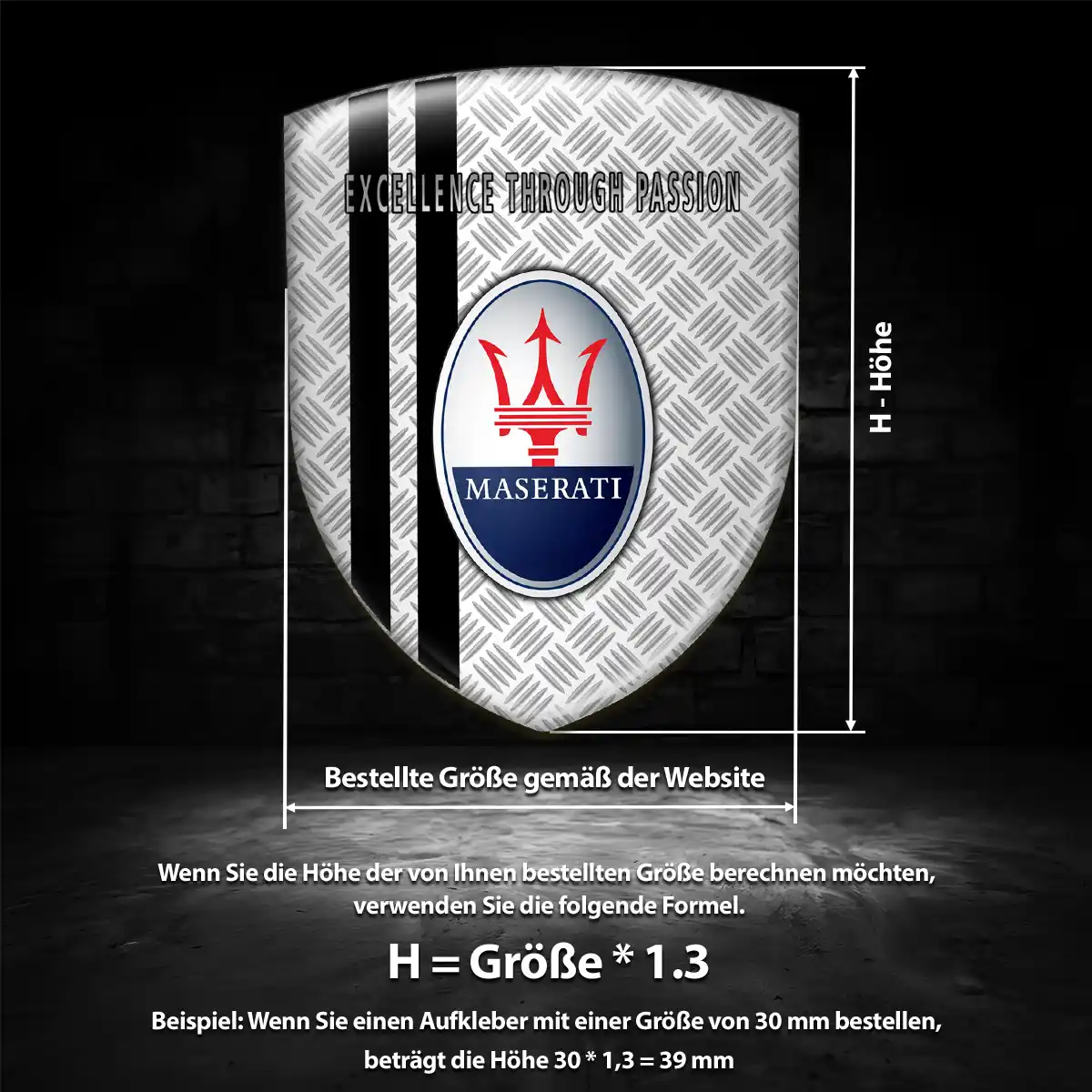 Maserati Wappen Emblem Aufkleber Stilvolles Design