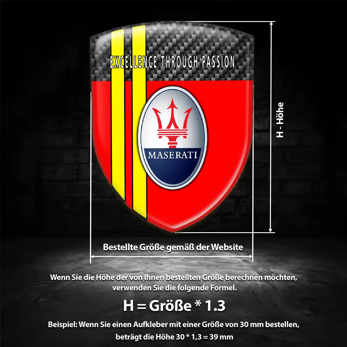 Maserati Wappen Emblem Auto Premium-Edition