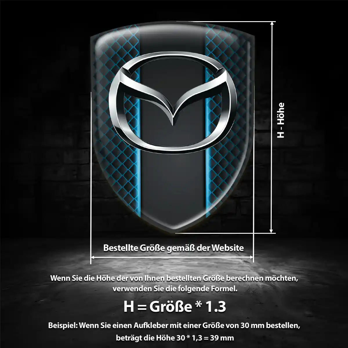 Mazda 3D Gel Aufkleber Emblem Stilvolles Design