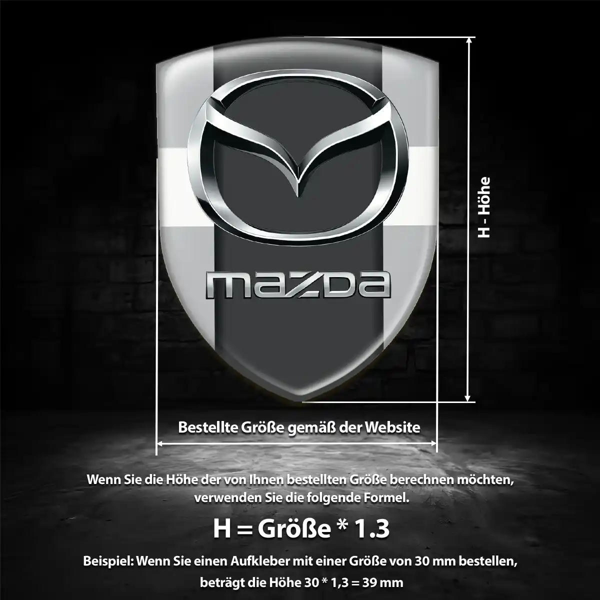 Mazda 3D Gel Aufkleber Silikon Auto Stilvolles Design