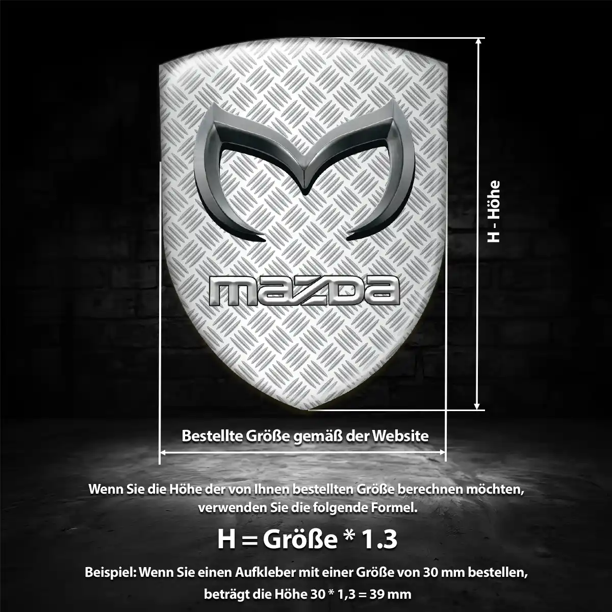 Mazda 3D Gel Aufkleber Silikon Hohe Qualität