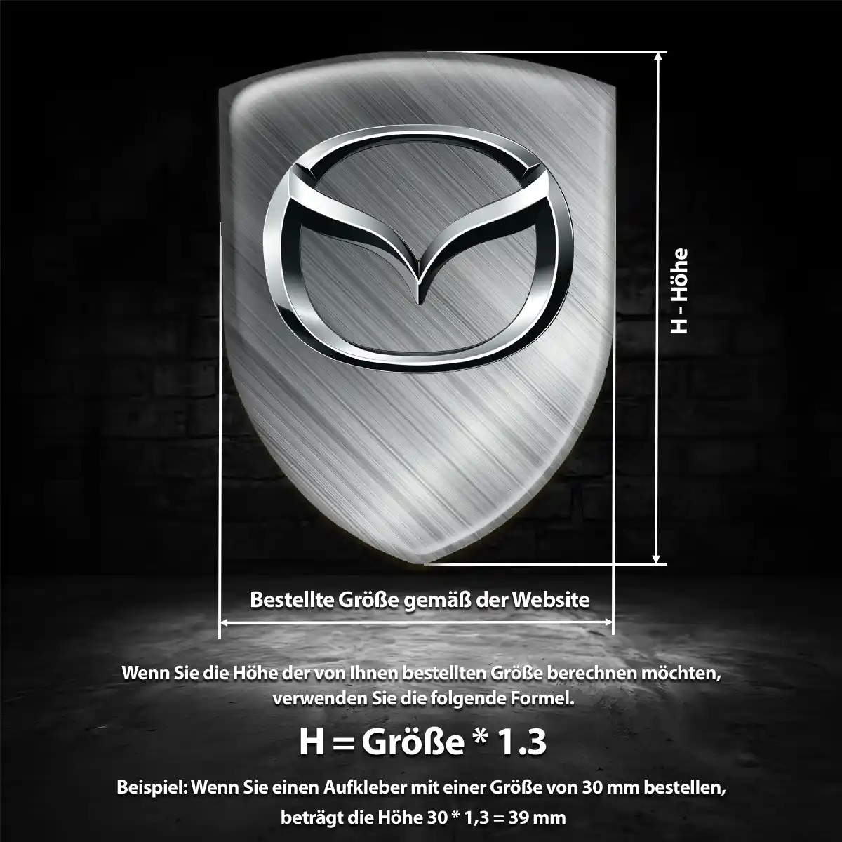Mazda 3D Gel Aufkleber Wappen Hohe Qualität