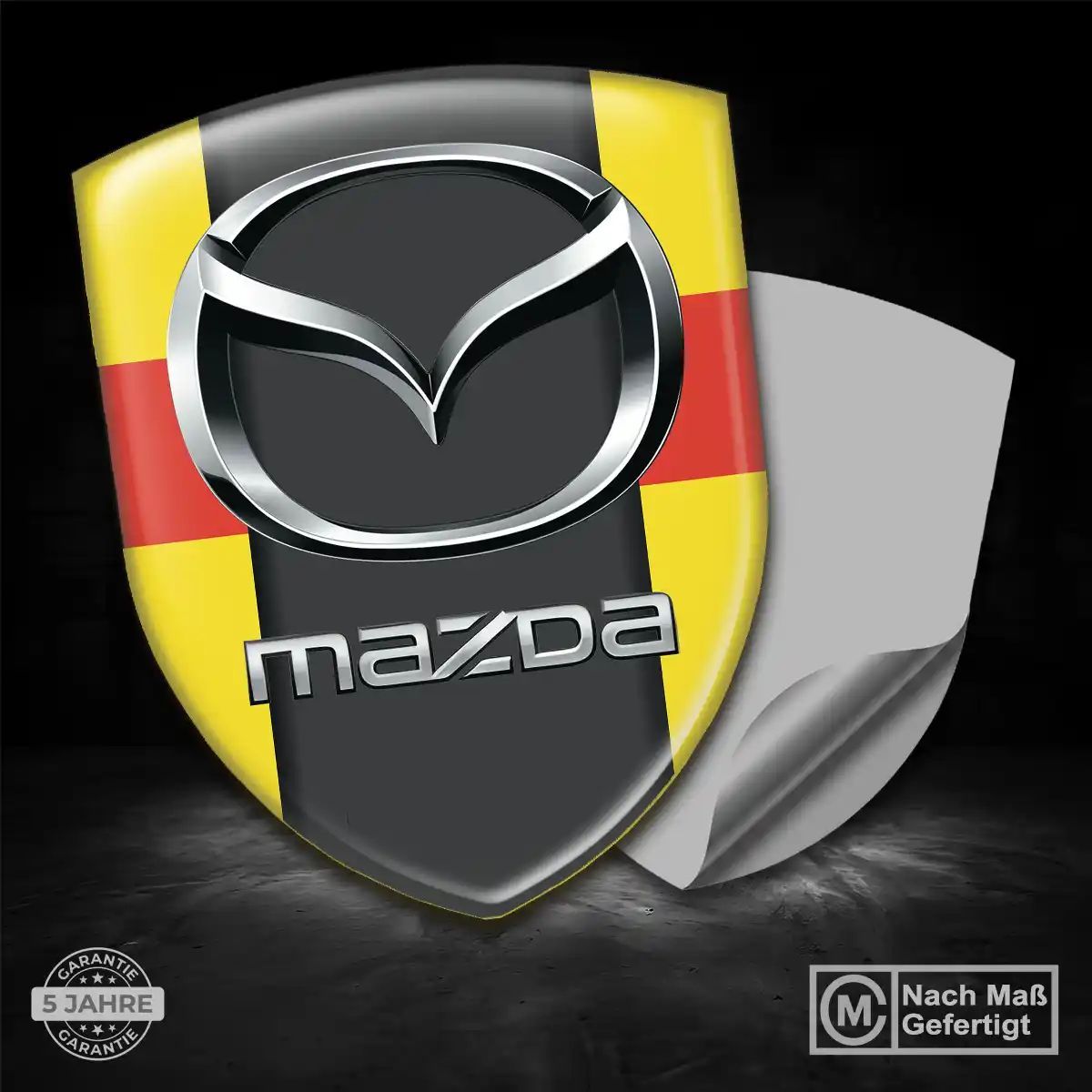 Mazda 3D Gel Aufkleber Wappen Stilvolles Design