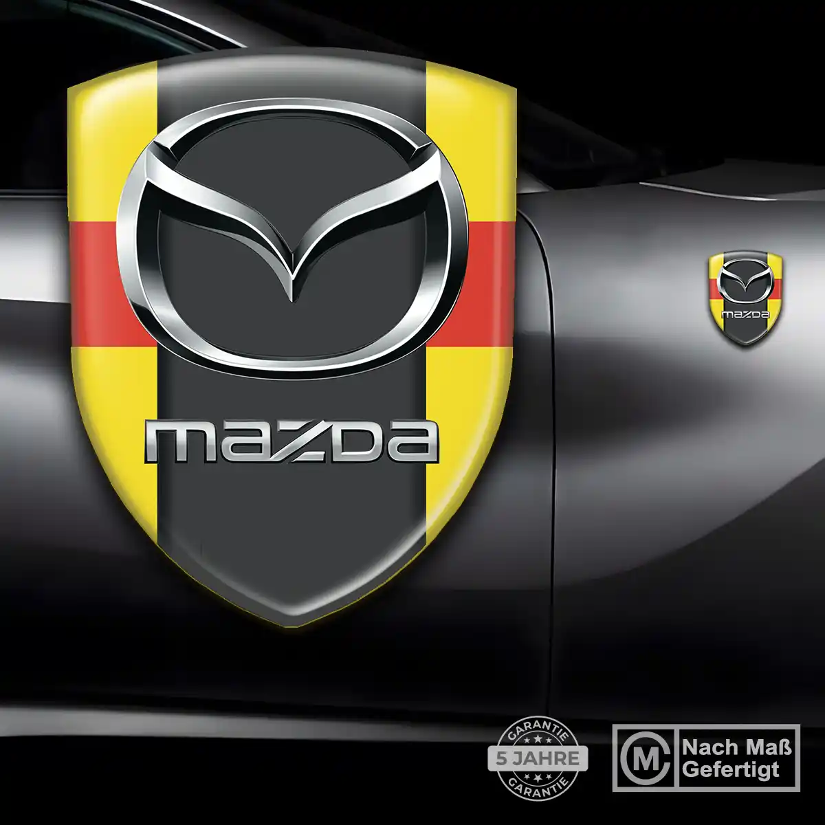 Mazda 3D Gel Aufkleber Wappen Stilvolles Design