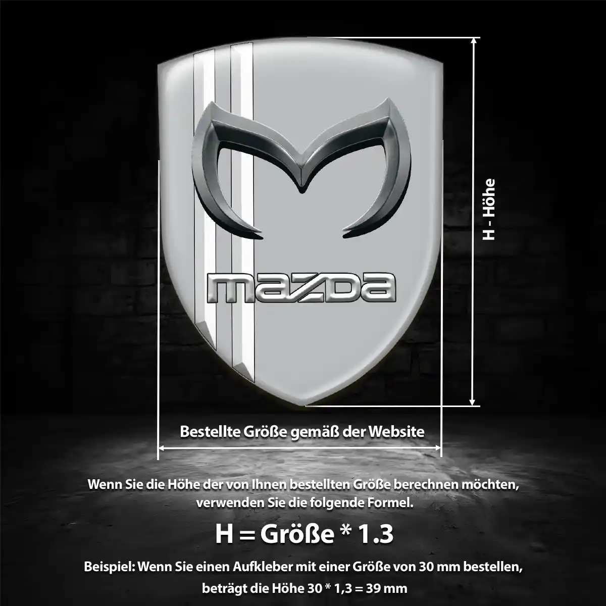 Mazda Aufkleber 3D Gel Emblem Hohe Qualität