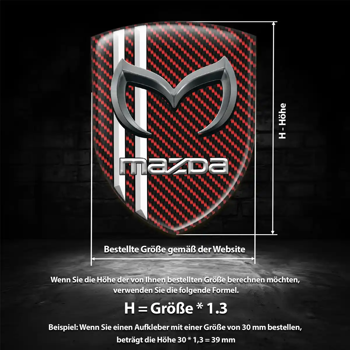 Mazda Aufkleber 3D Gel Embleme Stilvolles Design