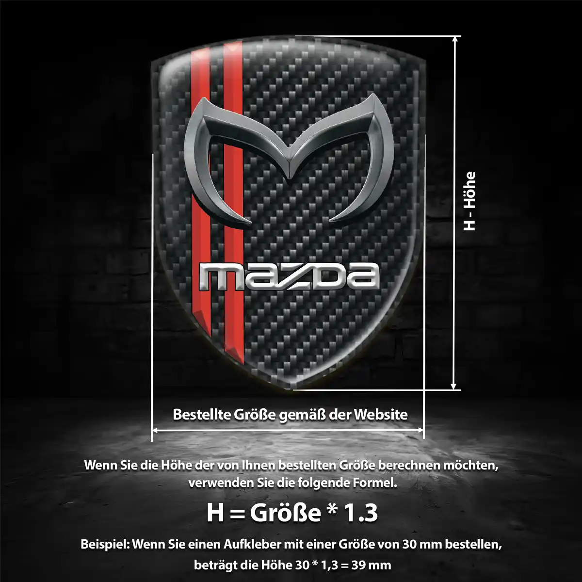 Mazda Aufkleber 3D Gel Silikon Auto Stilvolles Design