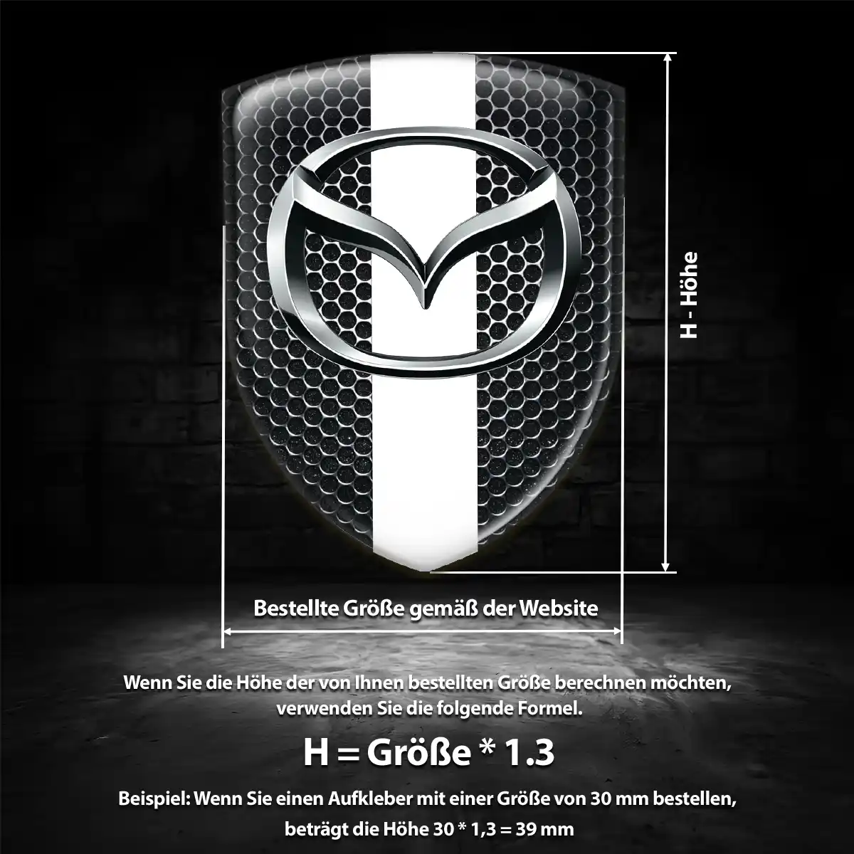 Mazda Aufkleber 3D Gel Wappen Auto Stilvolles Design