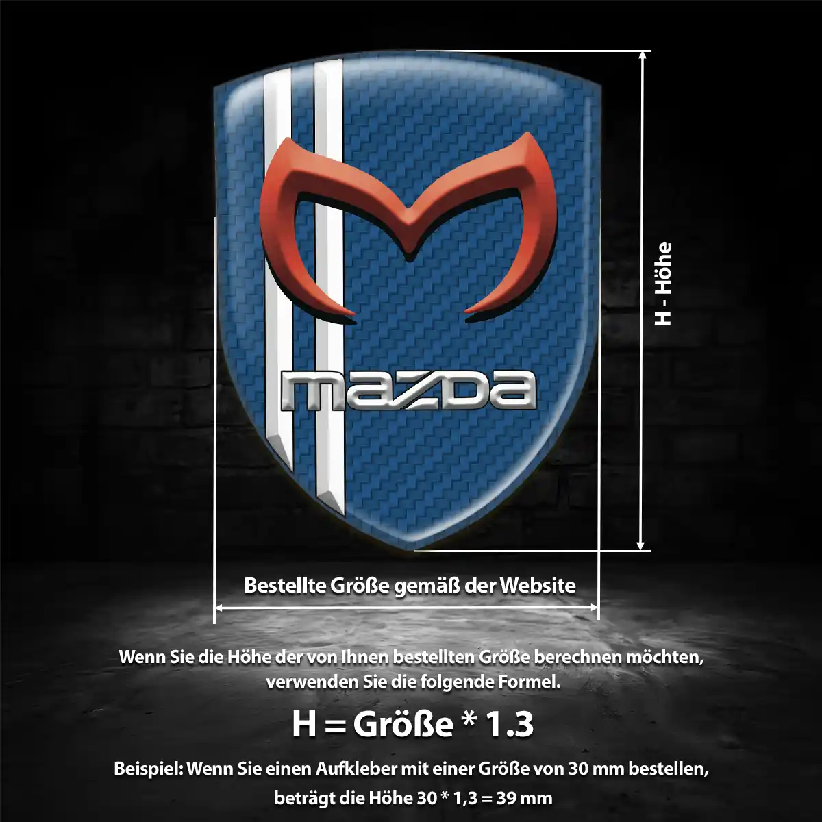 Mazda Aufkleber 3D Gel Wappen Hohe Qualität