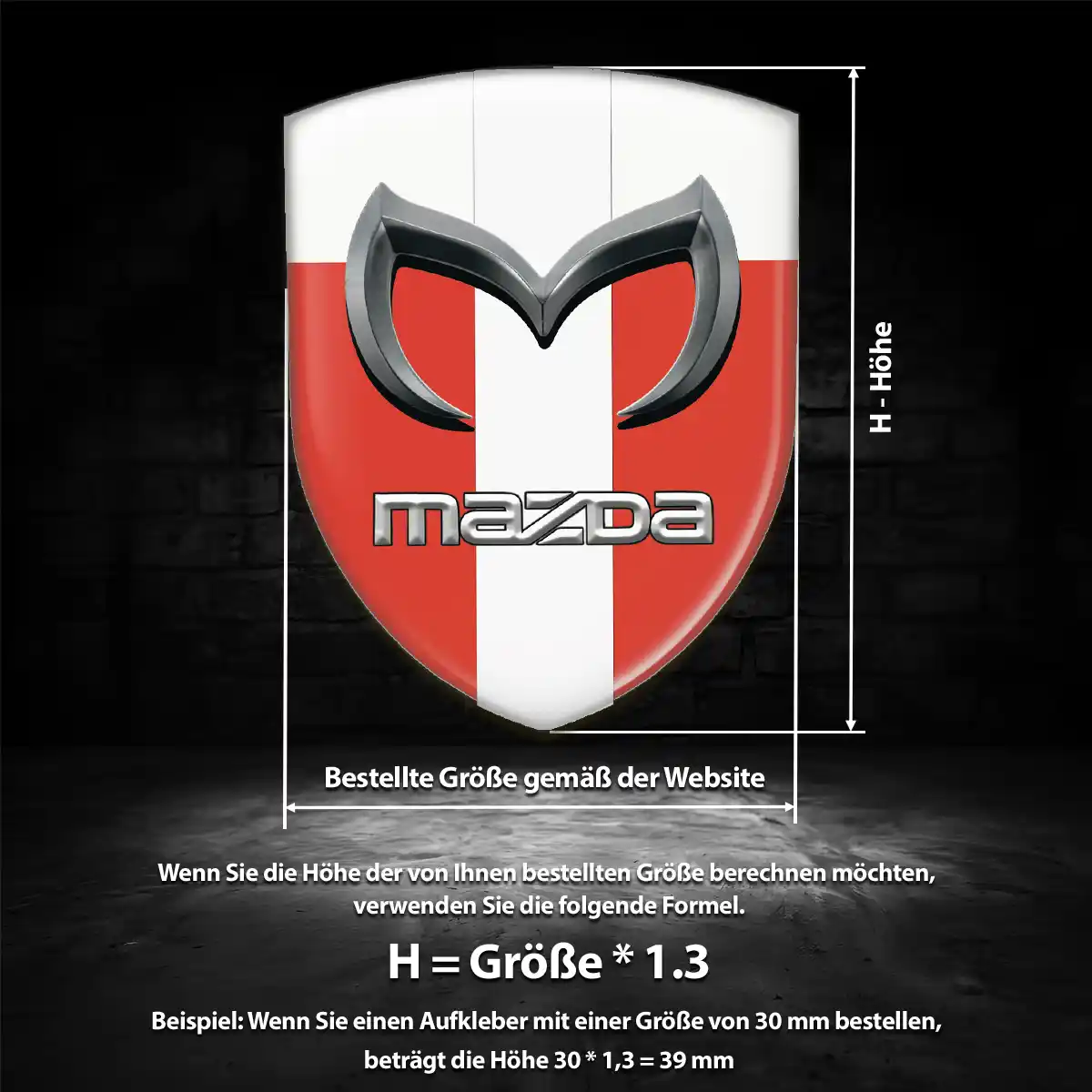 Mazda Aufkleber Emblem Wappen Stilvolles Design