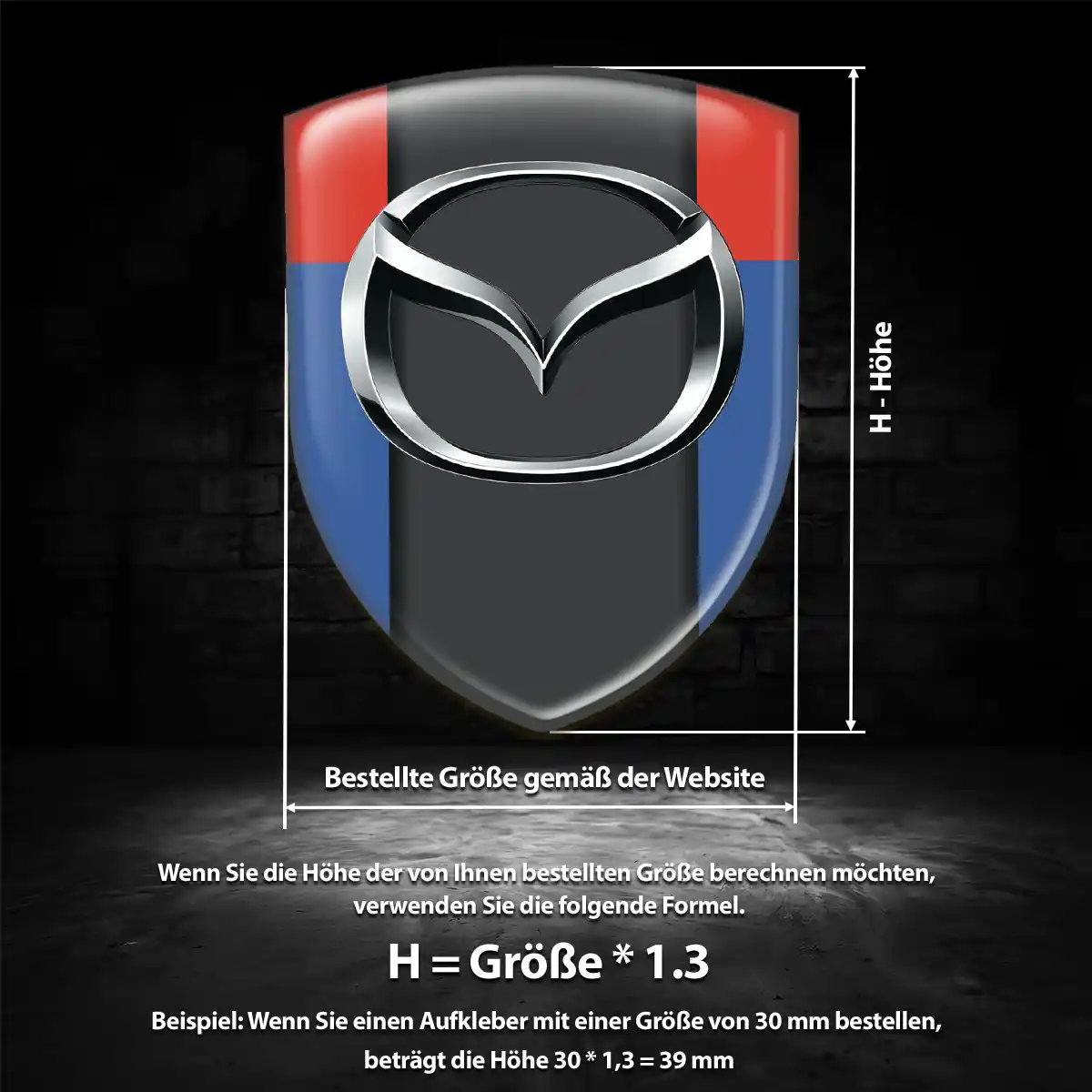 Mazda Aufkleber Wappen Emblem Hohe Qualität