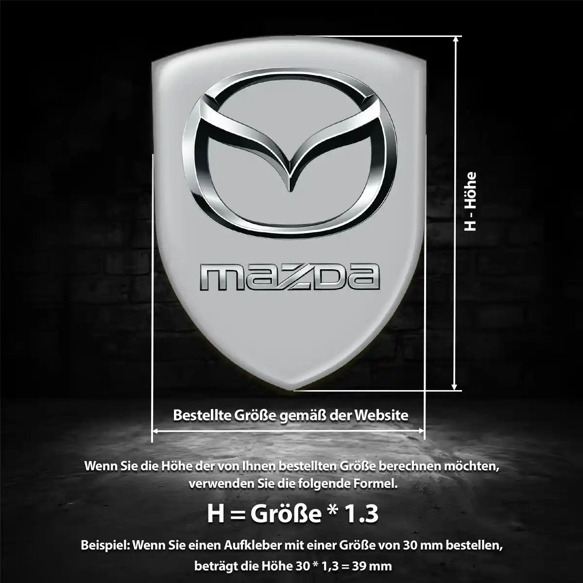 Mazda Silikon Aufkleber Wappen Hohe Qualität