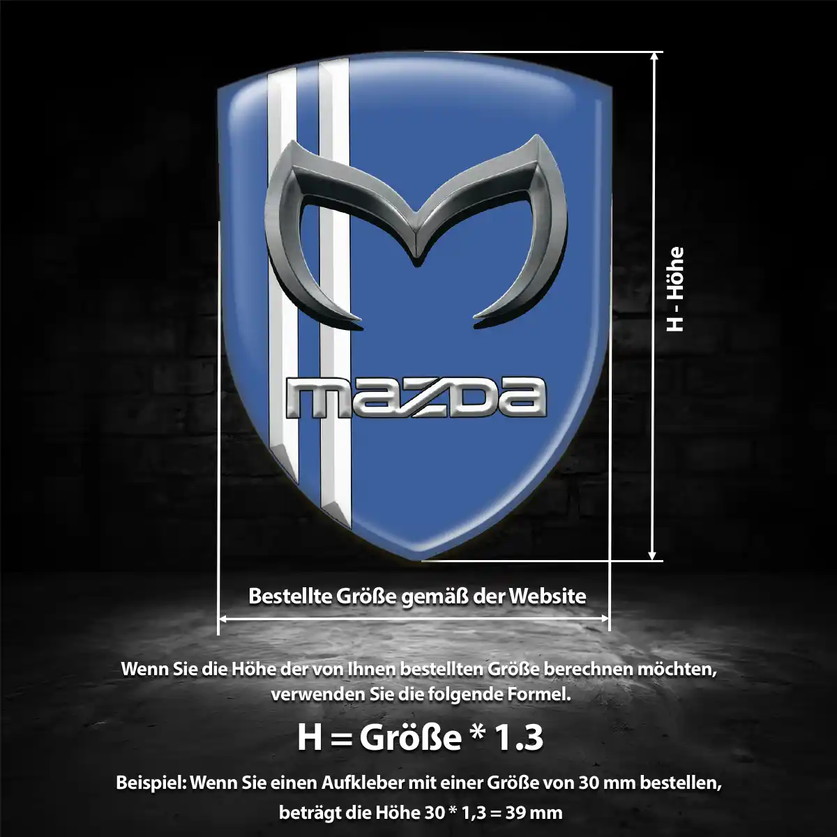 Mazda Wappen Aufkleber Emblem Hohe Qualität