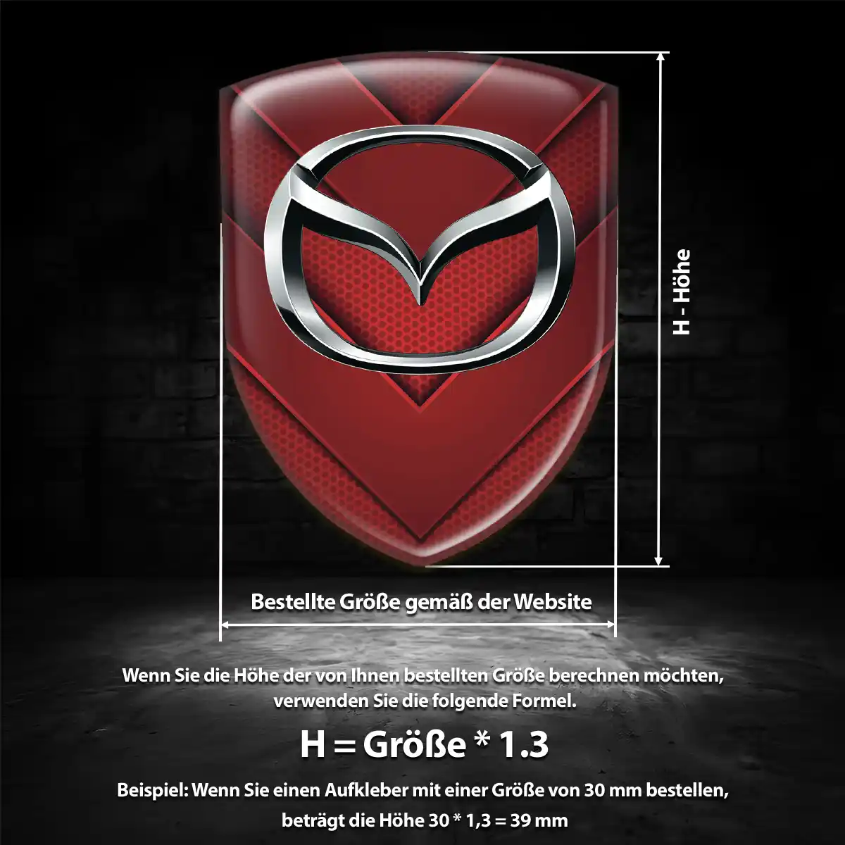 Mazda Wappen Aufkleber Emblem Stilvolles Design