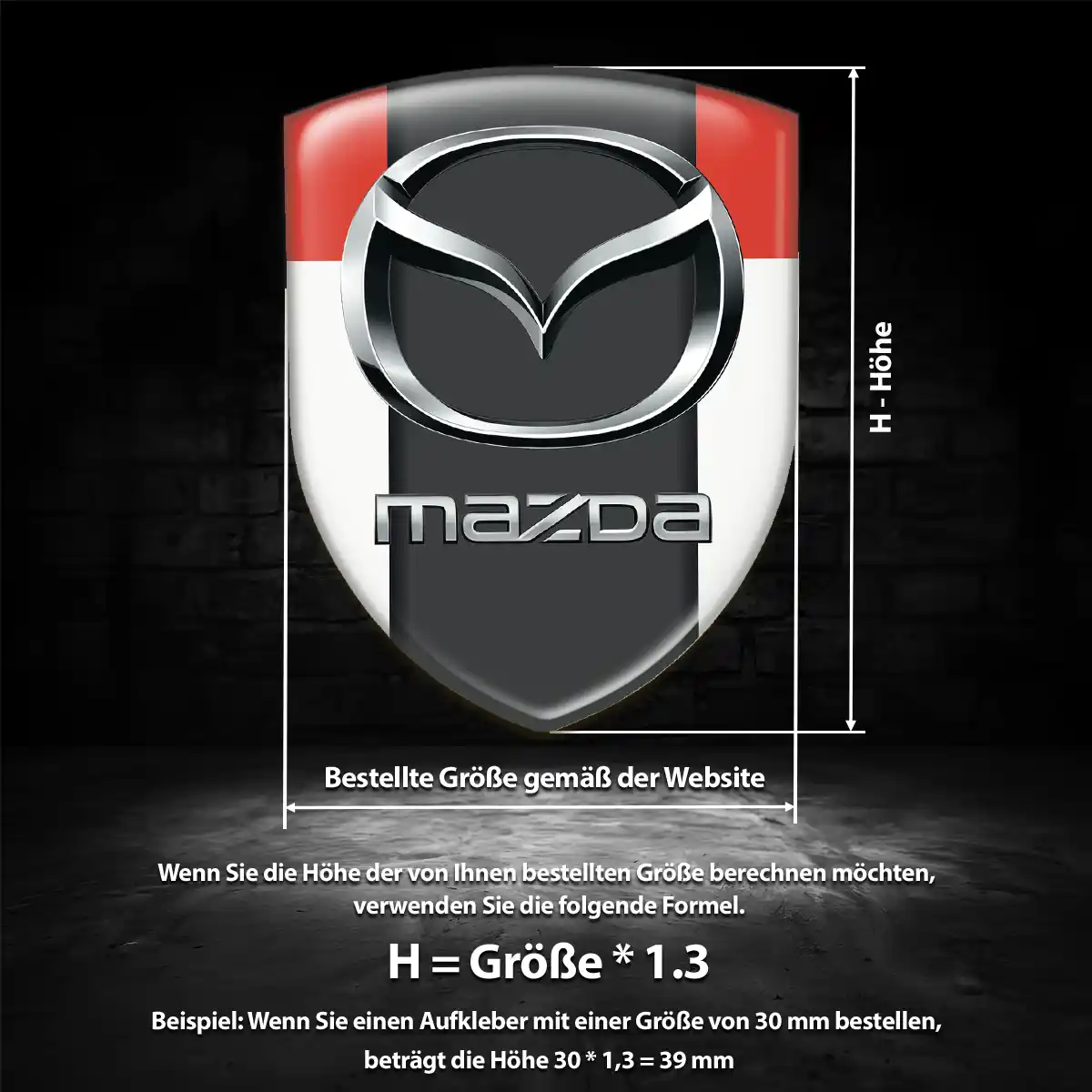 Mazda Wappen Emblem Aufkleber Auto Stilvolles Design