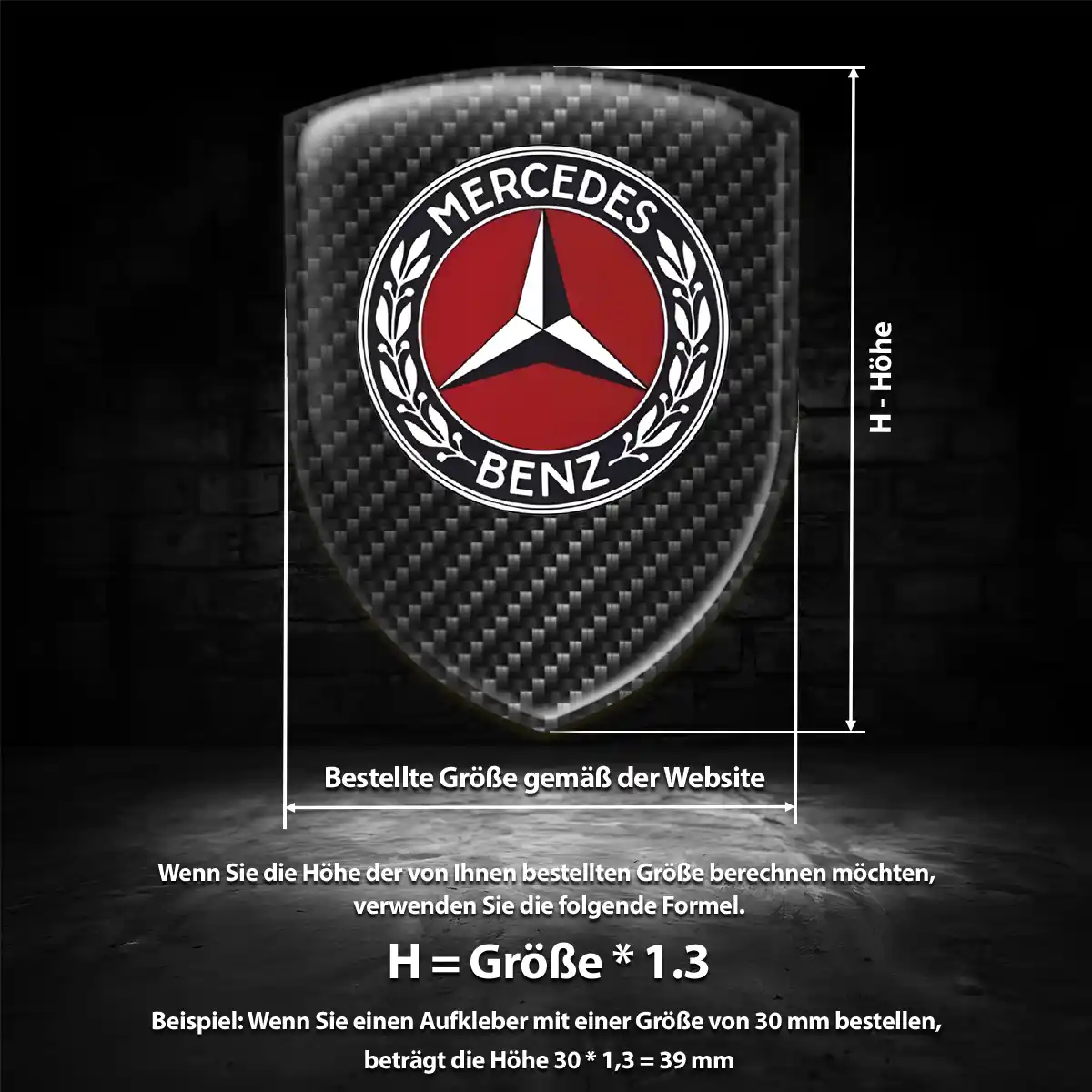 Mercedes 3D Gel Aufkleber Auto Hohe Qualität