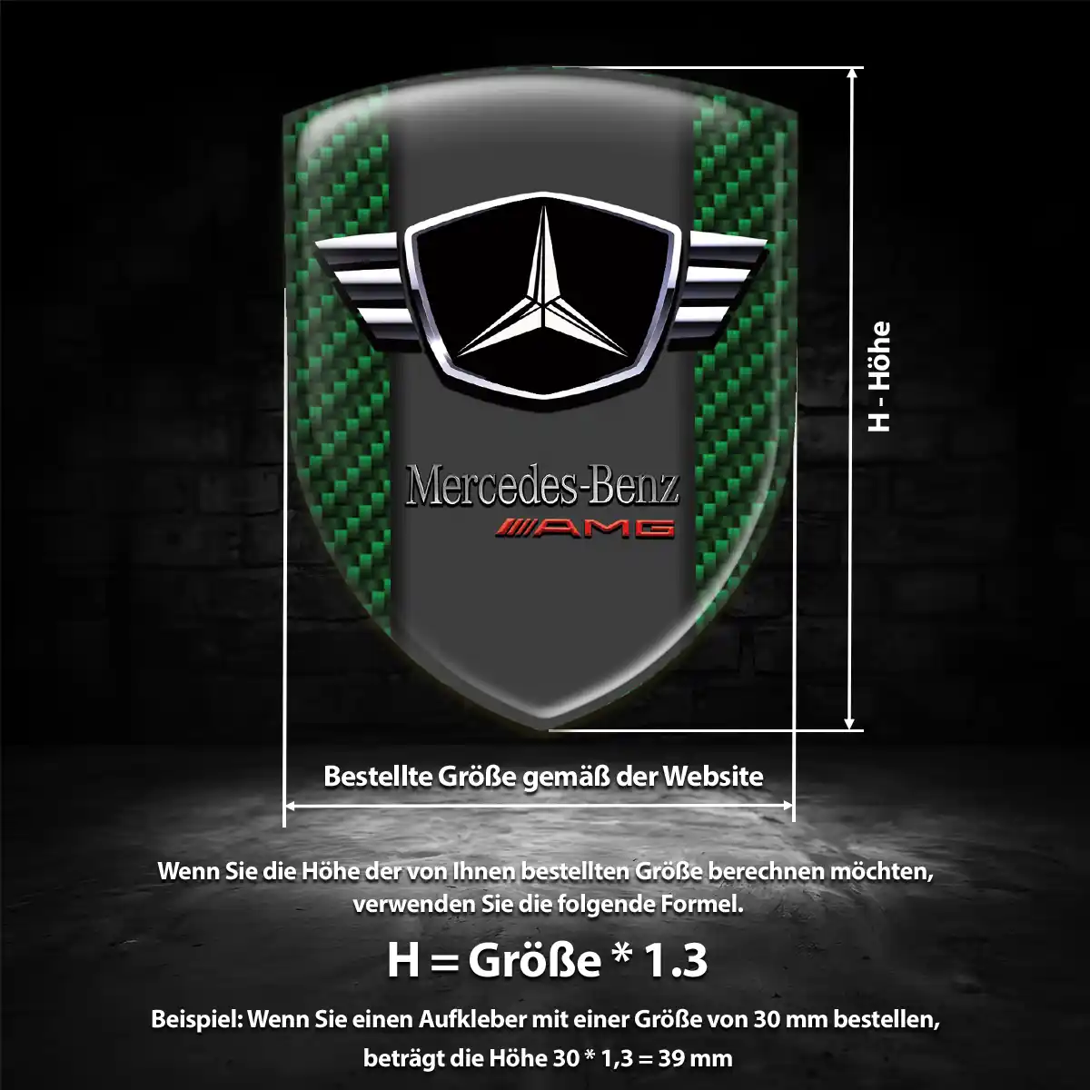 Mercedes 3D Gel Aufkleber Auto Premium-Edition