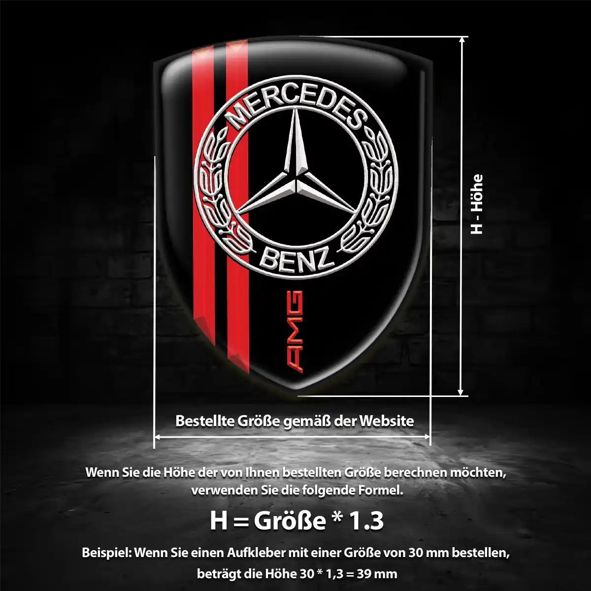 Mercedes 3D Gel Aufkleber Auto Stilvolles Design