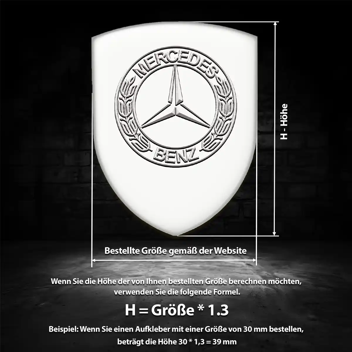 Mercedes 3D Gel Aufkleber Emblem Auto Limitierte Auflage