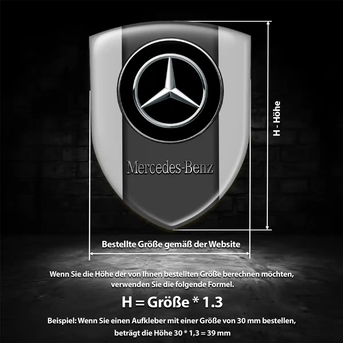 Mercedes 3D Gel Aufkleber Emblem Auto Premiumqualität