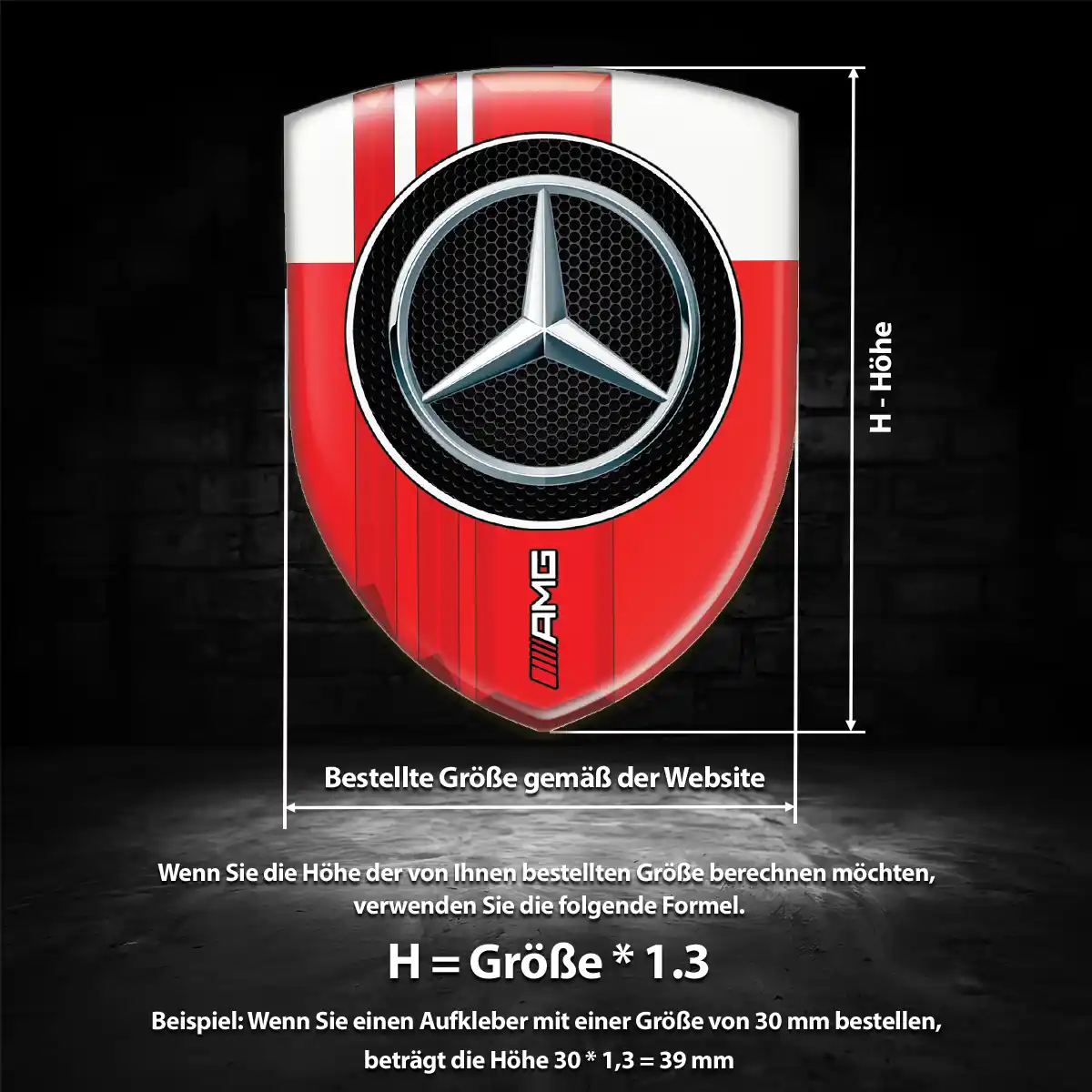 Mercedes 3D Gel Aufkleber Emblem Hohe Qualität