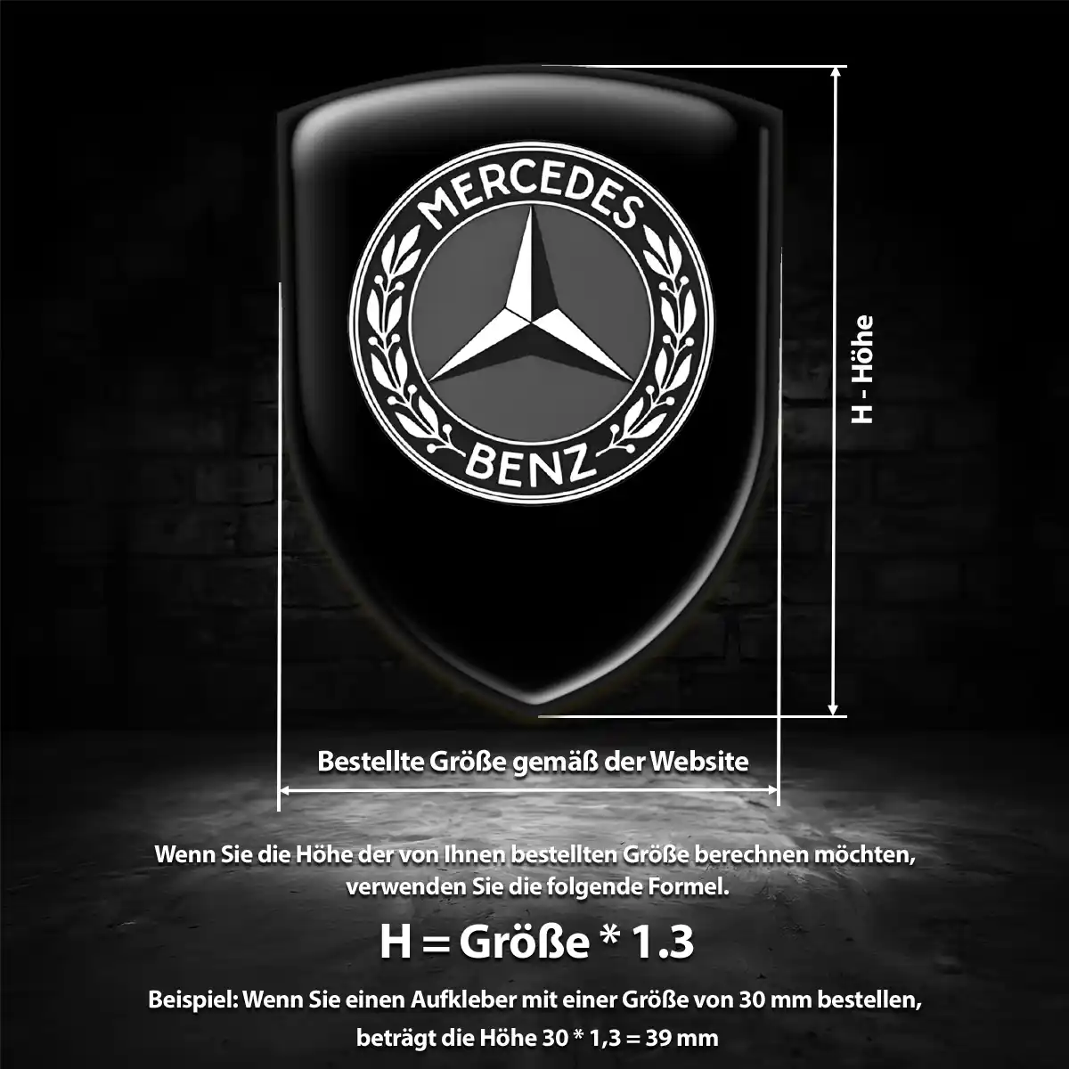 Mercedes 3D Gel Aufkleber Emblem Limitierte Auflage
