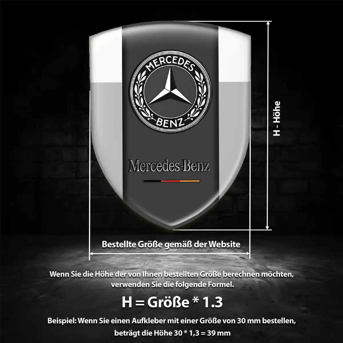 Mercedes 3D Gel Aufkleber Emblem Premium-Edition