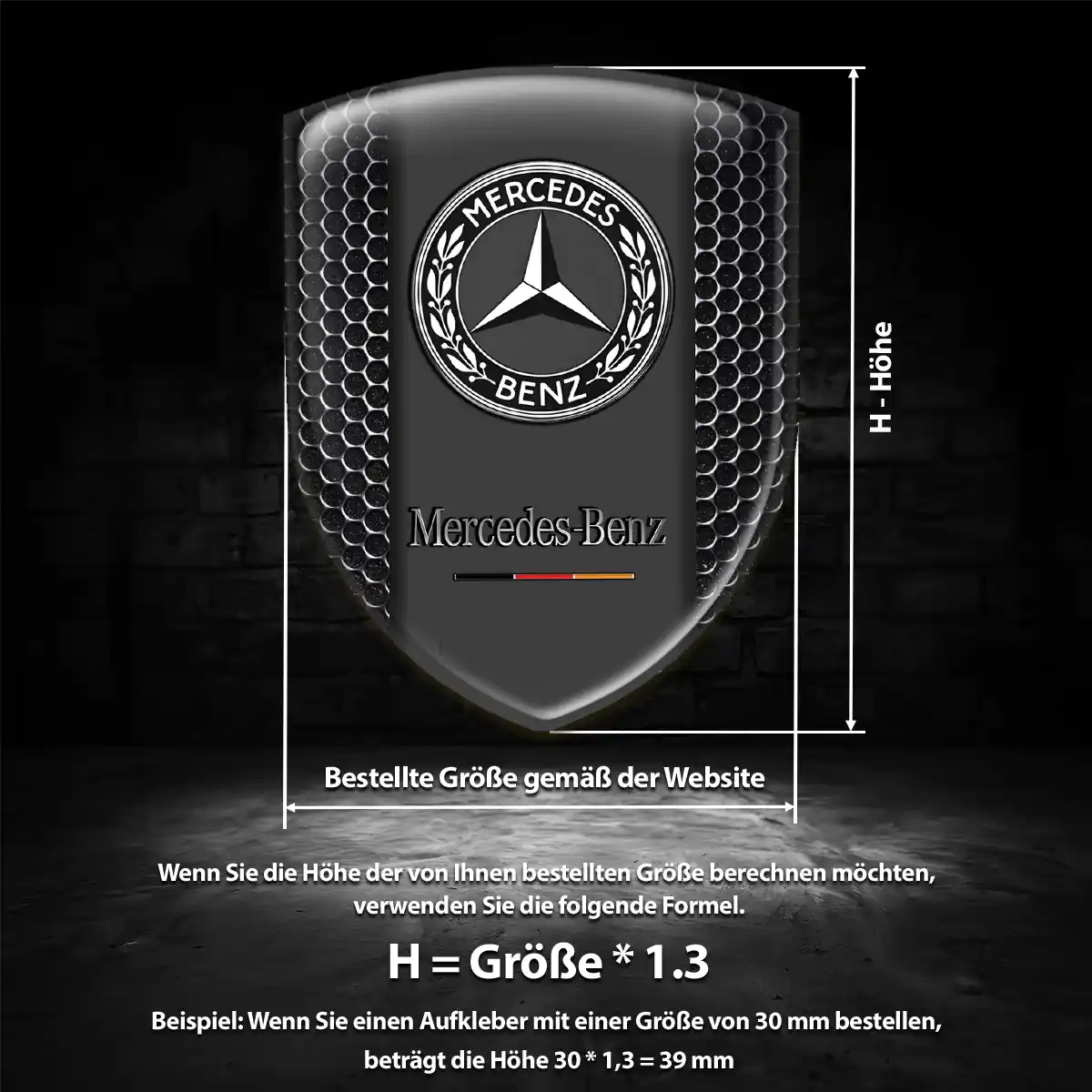 Mercedes 3D Gel Aufkleber Emblem Premiumqualität
