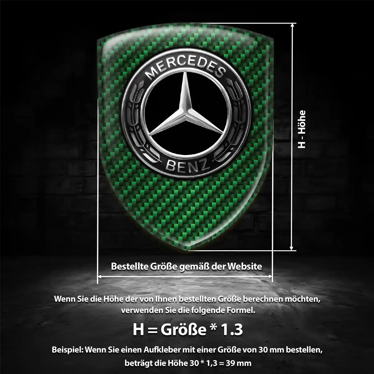 Mercedes 3D Gel Aufkleber Emblem Stilvolles Design