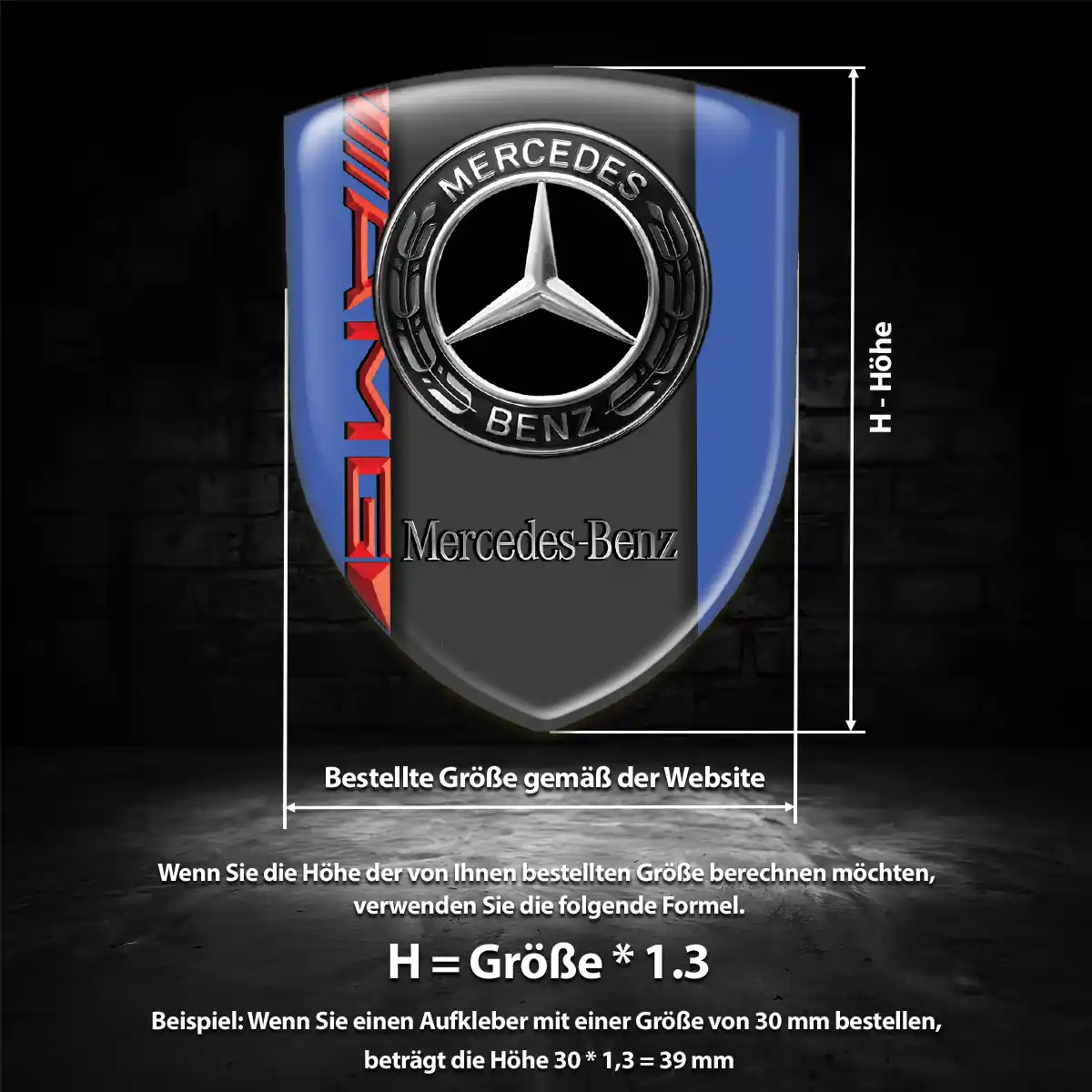 Mercedes 3D Gel Aufkleber Embleme Luxus-Edition