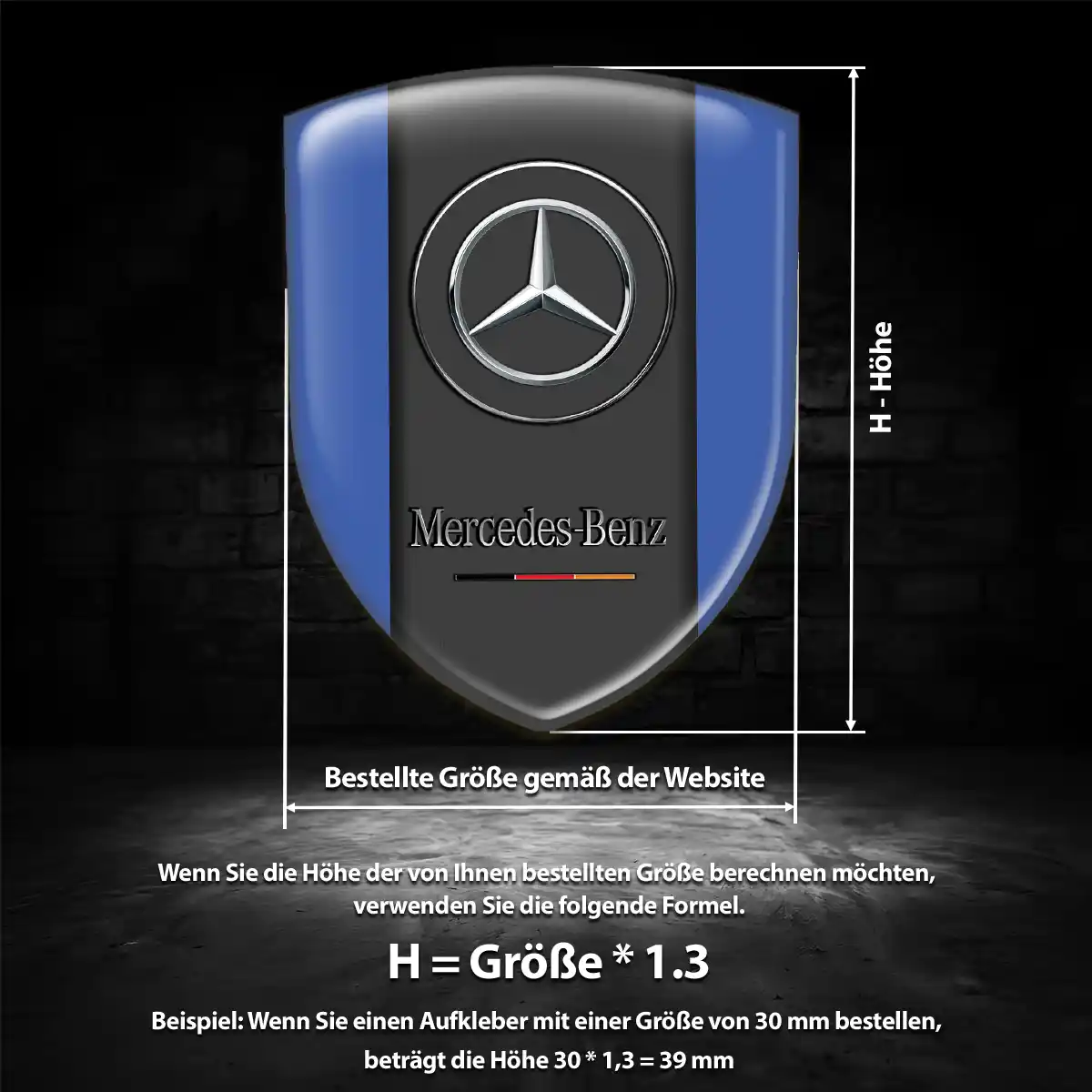 Mercedes 3D Gel Aufkleber Hohe Qualität