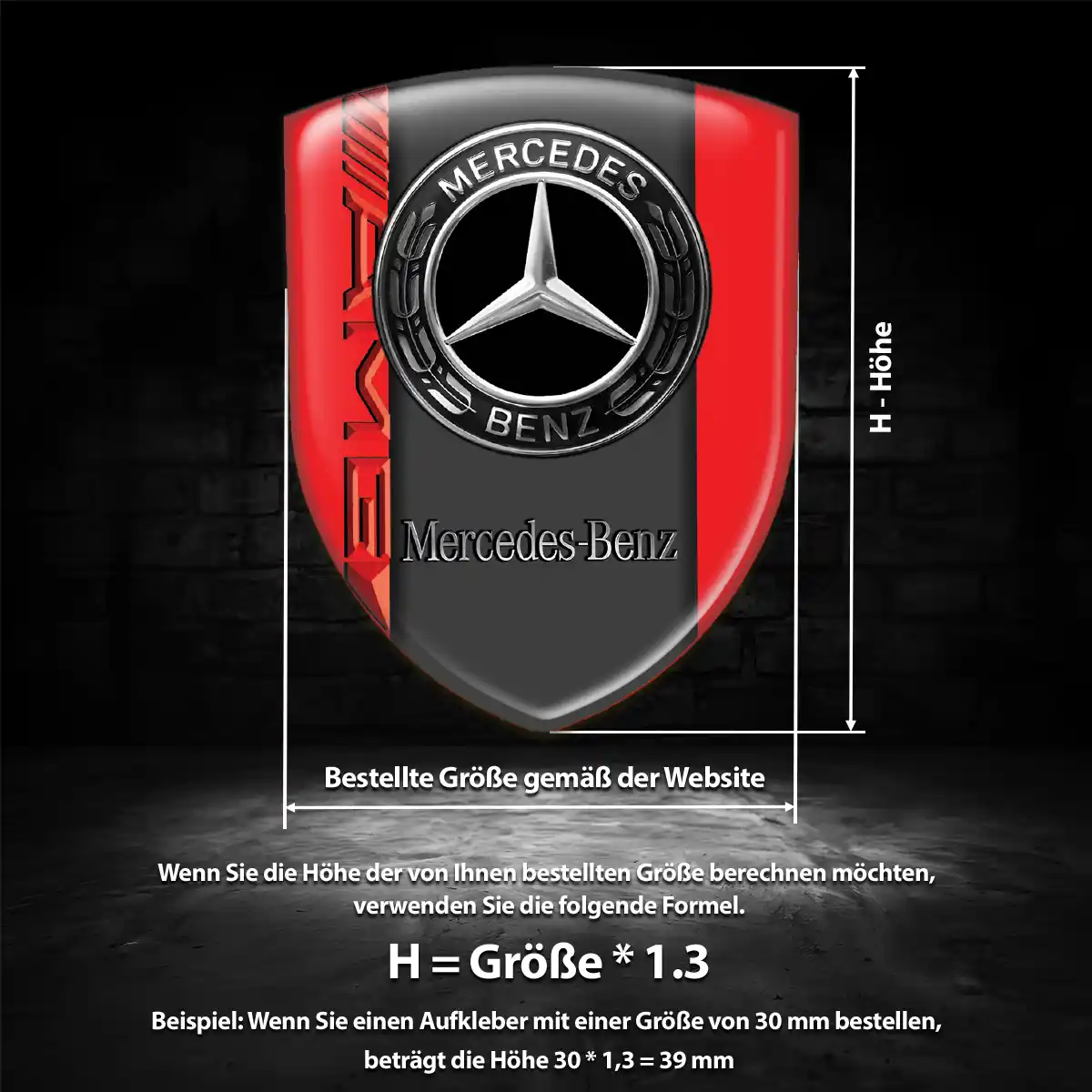 Mercedes 3D Gel Aufkleber Limitierte Auflage