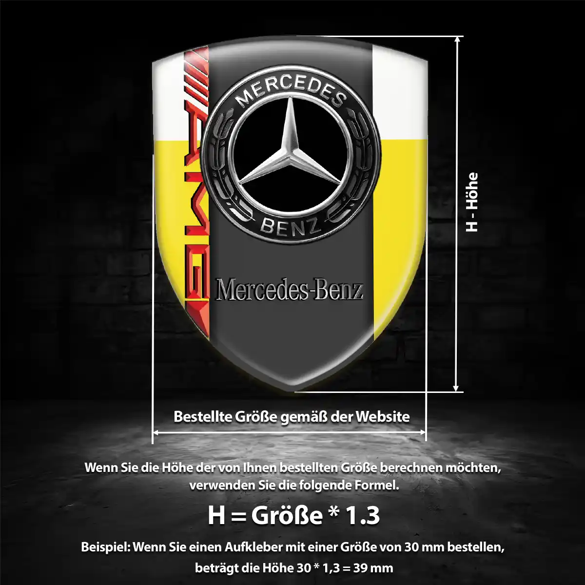 Mercedes 3D Gel Aufkleber Luxus-Edition