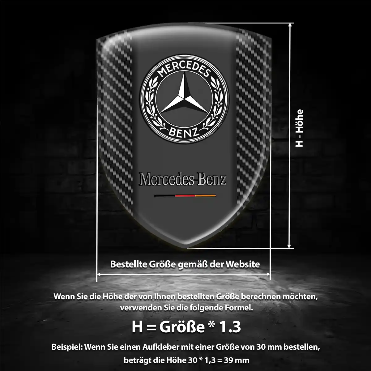 Mercedes 3D Gel Aufkleber Premium-Edition