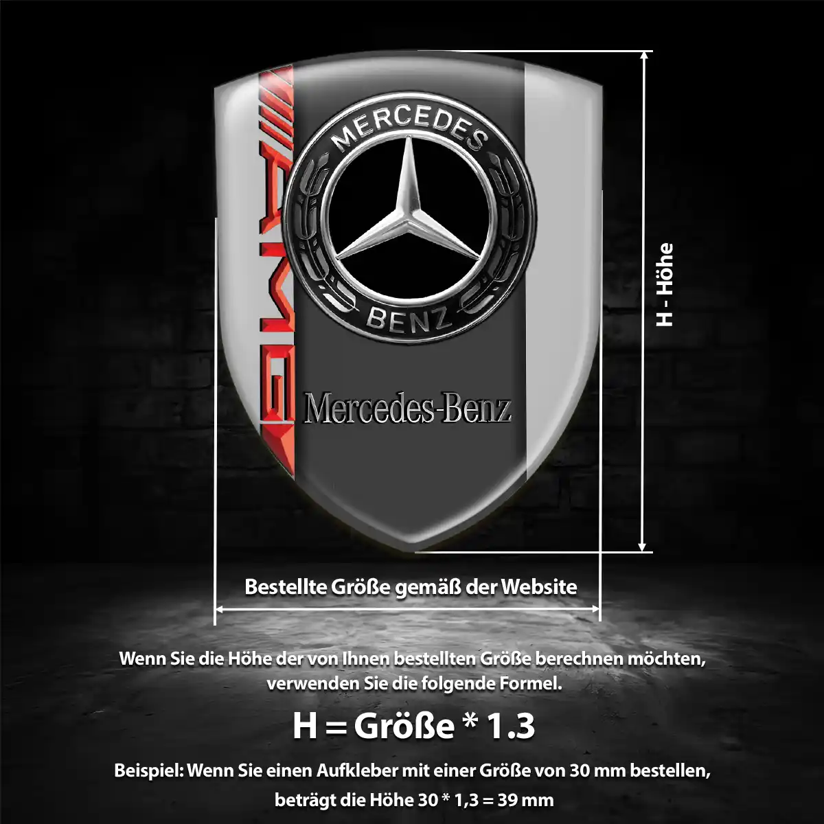 Mercedes 3D Gel Aufkleber Premiumqualität